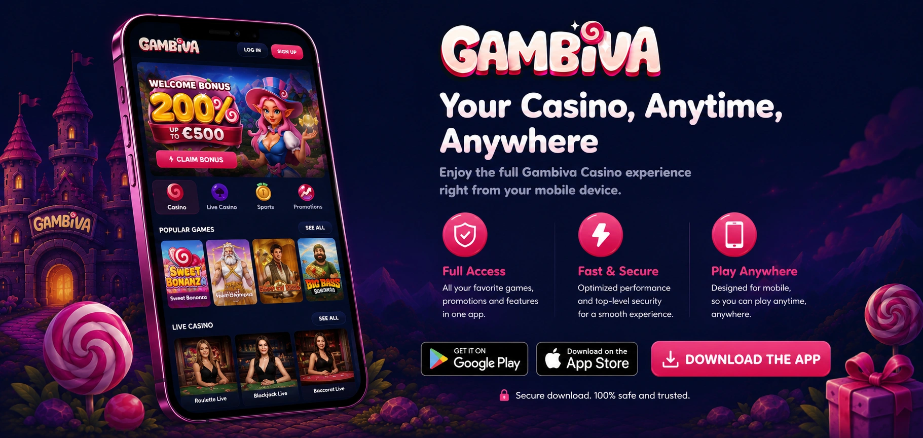 Capture d'écran de l'app Gambiva Casino